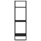 6 Piece Wall Shelf Set with Bars Black Engineered Wood - Close-Up Angle