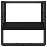6 Piece Wall Shelf Set with Bars Black Engineered Wood