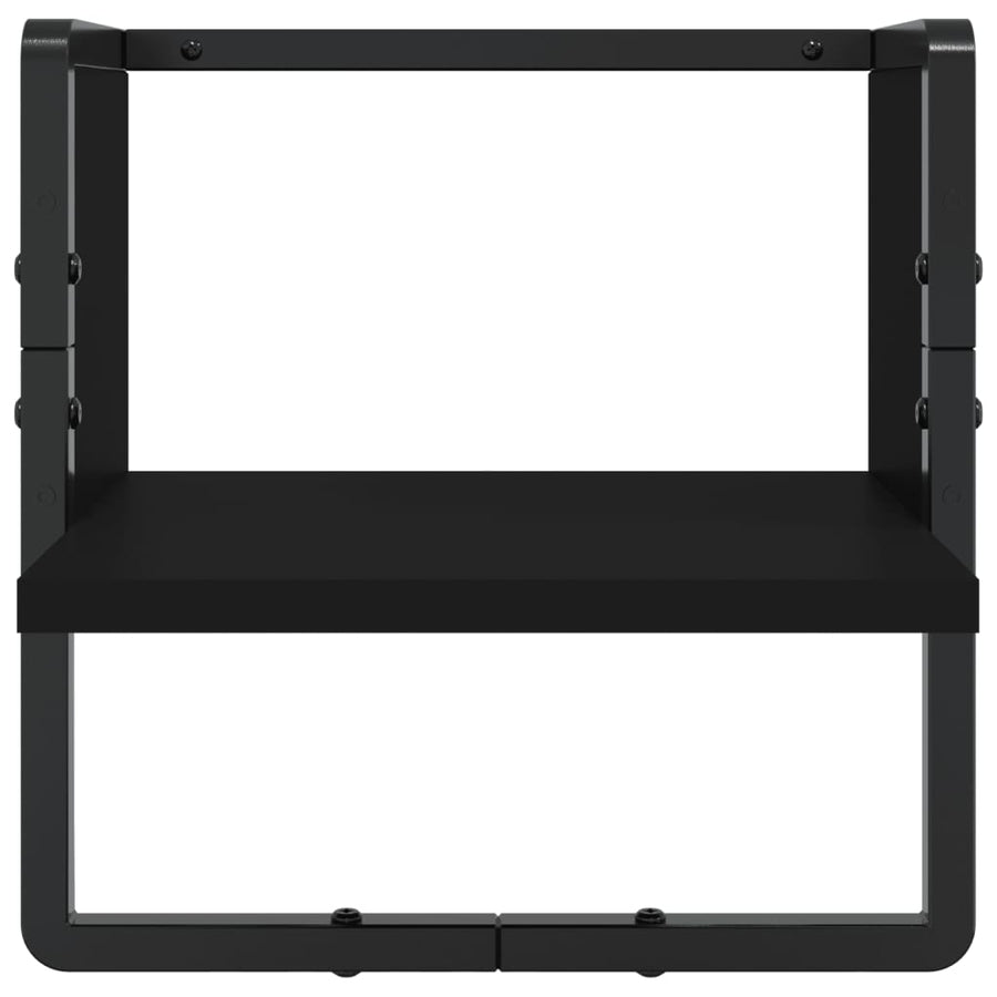 6 Piece Wall Shelf Set with Bars Black Engineered Wood