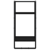 6 Piece Wall Shelf Set with Bars Black Engineered Wood