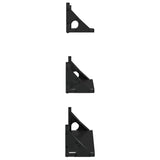 3 Piece Wall Shelf Set Black Engineered Wood - 45-Degree Angle