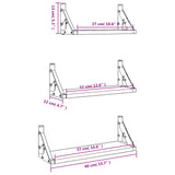 3 Piece Wall Shelf Set Black Engineered Wood - Extra Image