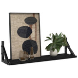 Wall Shelves 2 pcs Black 60x15x15.5 cm - Side View
