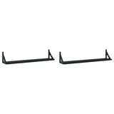 Wall Shelves 2 pcs Black 80x15x15.5 cm Engineered Wood - Front View