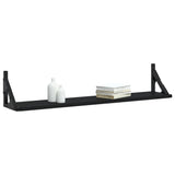 Wall Shelves 2 pcs Black 80x15x15.5 cm Engineered Wood - Side View