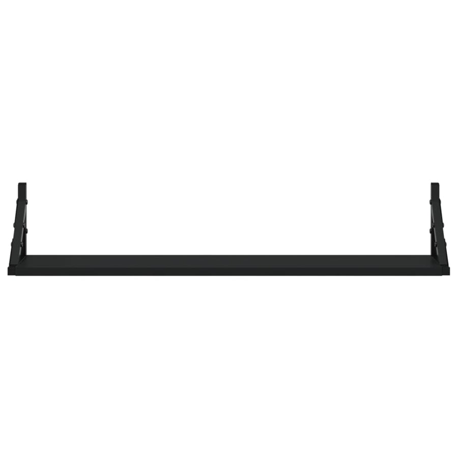 Wall Shelves 2 pcs Black 80x15x15.5 cm Engineered Wood