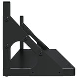 Wall Shelves 2 pcs Black 80x15x15.5 cm Engineered Wood - Rear View