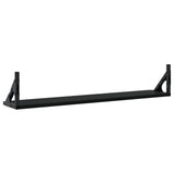 Wall Shelves 2 pcs Black 80x15x15.5 cm Engineered Wood - Close-Up Angle