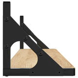 Wall Shelves 2 pcs Sonoma Oak 80x15x15.5 cm Engineered wood - Rear View