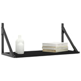 Wall Shelves 2 pcs Black 60x25x25.5 cm Engineered Wood - Side View