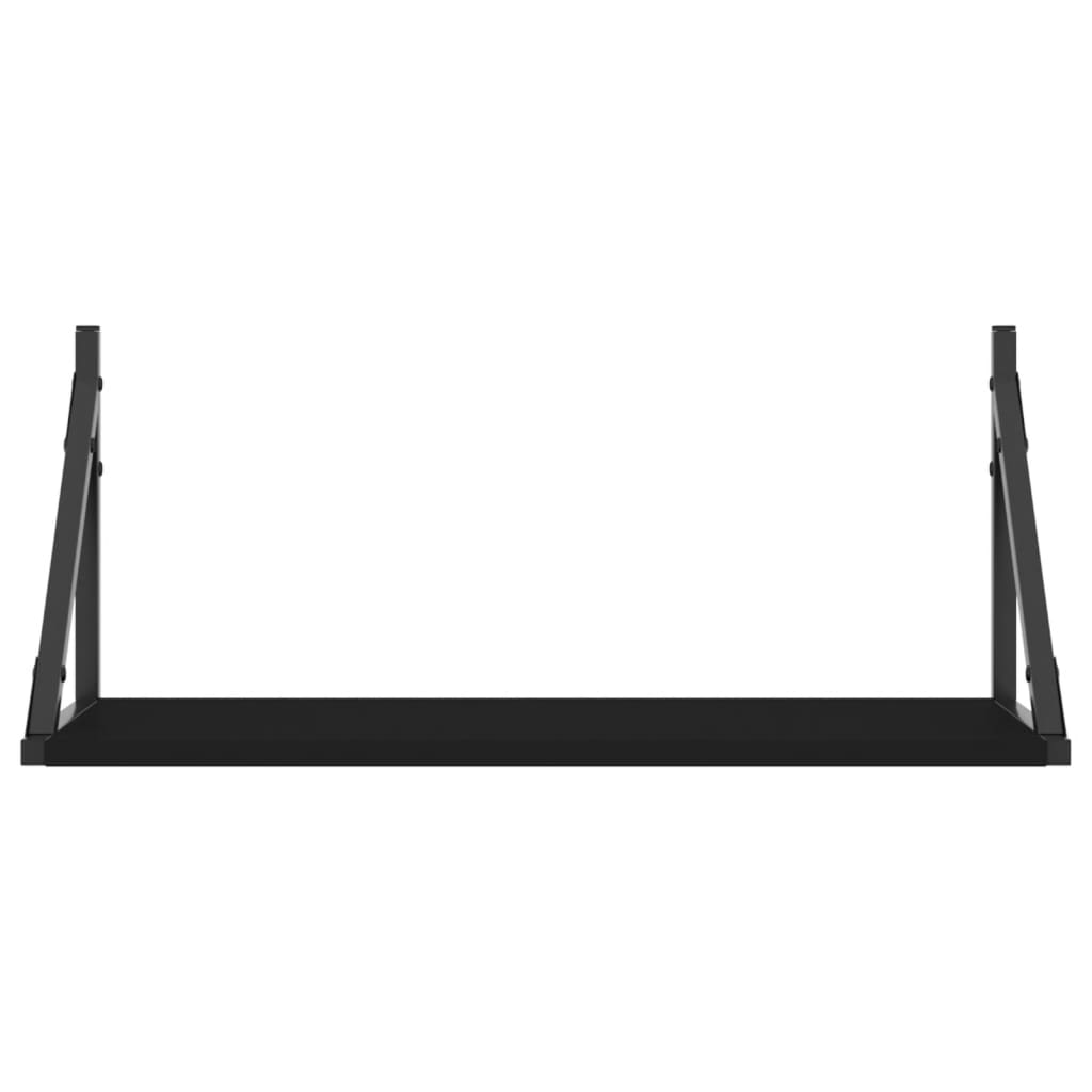 Wall Shelves 2 pcs Black 60x25x25.5 cm Engineered Wood
