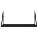 Wall Shelves 2 pcs Black 60x25x25.5 cm Engineered Wood - 45-Degree Angle