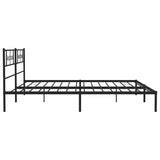 Metal Bed Frame without Mattress with Headboard Black 183x203 cm King - Rear View