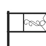 Metal Bed Frame without Mattress with Footboard Black 90x190 cm - Low Angle