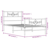 Metal Bed Frame without Mattress with Footboard Black 107x203 cm King Single - Extra Image