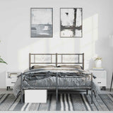Metal Bed Frame without Mattress with Footboard Black 135x190 cm - Top-Down View
