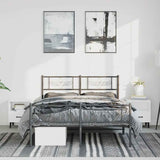 Metal Bed Frame without Mattress with Footboard Black 150x200 cm - Top-Down View