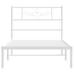 Metal Bed Frame without Mattress with Headboard White 90x190 cm