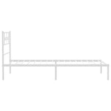 Metal Bed Frame without Mattress with Headboard White 90x190 cm