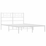 Metal Bed Frame without Mattress with Headboard White 135x190 cm