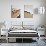 Metal Bed Frame without Mattress with Headboard White 135x190 cm - Top-Down View