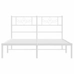 Metal Bed Frame without Mattress with Headboard White 150x200 cm