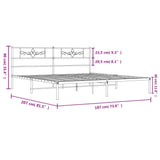 Metal Bed Frame without Mattress with Headboard White 183x203 cm King - Extra Image