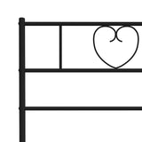 Metal Bed Frame without Mattress with Headboard Black 150x200 cm - Extra Image