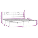 Metal Bed Frame without Mattress with Headboard Black 183x203 cm King - Extra Image