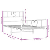 Metal Bed Frame without Mattress with Footboard Black 90x190 cm