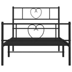 Metal Bed Frame without Mattress with Footboard Black 107x203 cm King Single