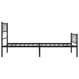 Metal Bed Frame without Mattress with Footboard Black 107x203 cm King Single - Rear View