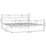 Metal Bed Frame without Mattress with Footboard Black 183x203 cm King