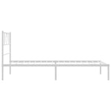 Metal Bed Frame without Mattress with Headboard White 90x190 cm - Rear View