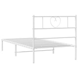 Metal Bed Frame without Mattress with Headboard White 90x190 cm