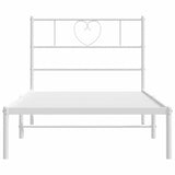 Metal Bed Frame without Mattress with Headboard White 107x203 cm King Single - Top-Down View
