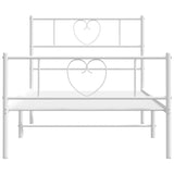 Metal Bed Frame without Mattress with Footboard White 90x190 cm - Top-Down View