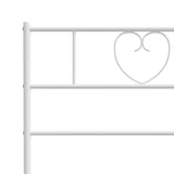 Metal Bed Frame without Mattress with Footboard White 90x190 cm - Low Angle