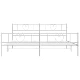 Metal Bed Frame without Mattress with Footboard White 183x203 cm King - Top-Down View
