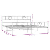 Metal Bed Frame without Mattress with Footboard White 183x203 cm King - Extra Image