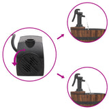 Water Fountain with Pump 60x60x94 cm Solid Wood Fir - Rear View