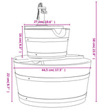Water Fountain with Pump 44.5x44.5x58 cm Solid Wood Fir