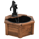 Water Fountain with Pump 57x57x53 cm Solid Wood Fir - Side View