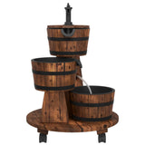 Wheeled Water Fountain with Pump 55x55x80 cm Solid Wood Fir - Top-Down View