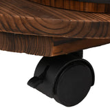 Wheeled Water Fountain with Pump 55x55x80 cm Solid Wood Fir - Close-Up Angle