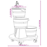 Wheeled Water Fountain with Pump 55x55x80 cm Solid Wood Fir - Extra Image