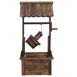 Wishing Well Fountain with Pump 57x50x112 cm Solid Wood Fir - Top-Down View