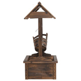 Wishing Well Fountain with Pump 57x50x112 cm Solid Wood Fir - 45-Degree Angle