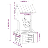 Wishing Well Fountain with Pump 57x50x112 cm Solid Wood Fir - Extra Image