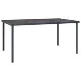 5 Piece Garden Dining Set Black Steel and Textilene - Top-Down View